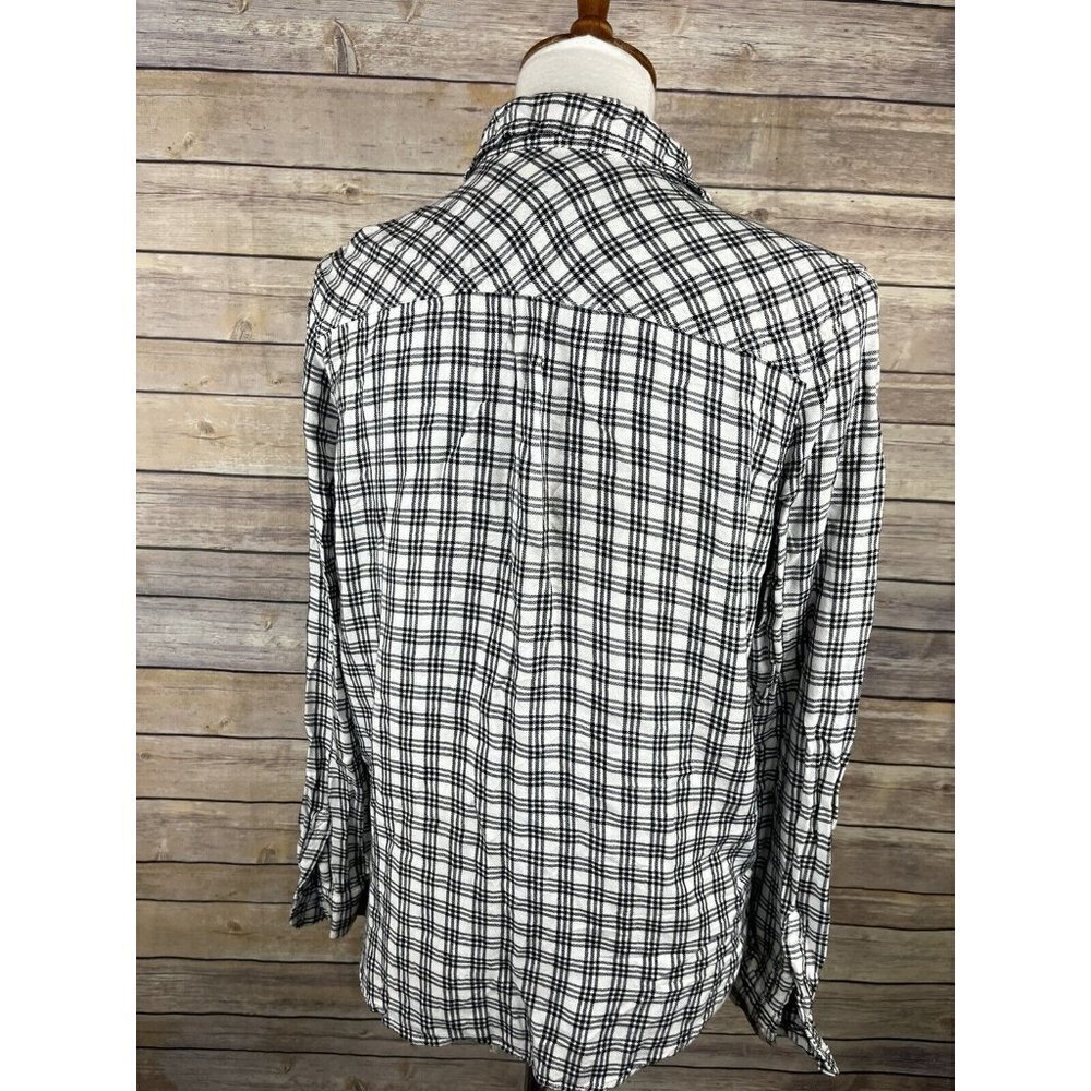 Universal Thread Medium Plaid Button Up Blouse Bl… - image 7
